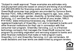 GreenSky credit programs financing is provided by a network of federally insured, federal and state chartered banks.